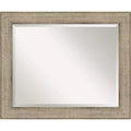 34" x 28" Beveled Trellis Silver Wood Wall Mirror - Amanti Art: Modern Rectangle, No Assembly Required
