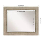 Miroir mural biseauté motif treillis argenté 34" x 28" - Amanti Art : rectangulaire, moderne, aucun assemblage requis