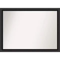 42" x 31" Non-Beveled Nero Black Wood Wall Mirror - Amanti Art: Modern Rectangular, Includes Mounting Hardware
