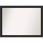 42" x 31" Non-Beveled Nero Black Wood Wall Mirror - Amanti Art: Modern Rectangular, Includes Mounting Hardware