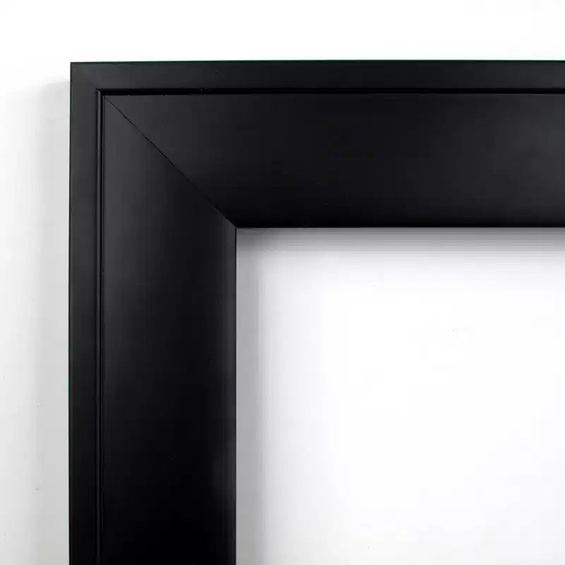 Miroir mural en bois noir Nero 42" x 31" sans biseau - Amanti Art : Rectangulaire moderne, quincaillerie de montage incluse