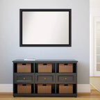 Miroir mural en bois noir Nero 42" x 31" sans biseau - Amanti Art : Rectangulaire moderne, quincaillerie de montage incluse