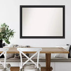 Miroir mural en bois noir Nero 42" x 31" sans biseau - Amanti Art : Rectangulaire moderne, quincaillerie de montage incluse