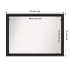 Miroir mural en bois noir Nero 42" x 31" sans biseau - Amanti Art : Rectangulaire moderne, quincaillerie de montage incluse