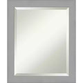 20" x 24" Brushed Nickel Framed Wall Mirror Silver - Amanti Art: Modern Beveled, No Assembly Required