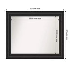 Miroir mural de salle de bain Amanti Art 34"x28" noir épave, sans biseau : Rectangulaire, cadre en polystyrène, fixation murale