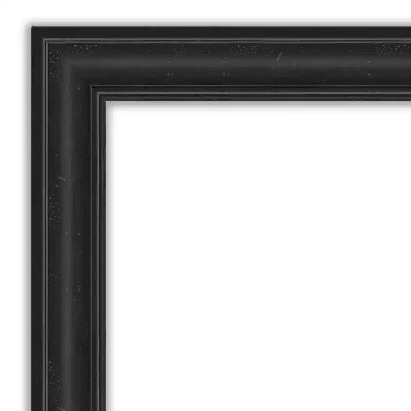 Miroir mural de salle de bain Amanti Art 34"x28" noir épave, sans biseau : Rectangulaire, cadre en polystyrène, fixation murale