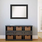 Miroir mural de salle de bain Amanti Art 34"x28" noir épave, sans biseau : Rectangulaire, cadre en polystyrène, fixation murale