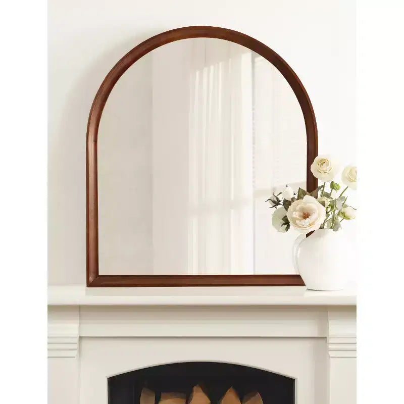 Miroir mural en bois Hatherleigh Arch Kate & Laurel All Things Decor 81 x 91 cm Noyer Marron