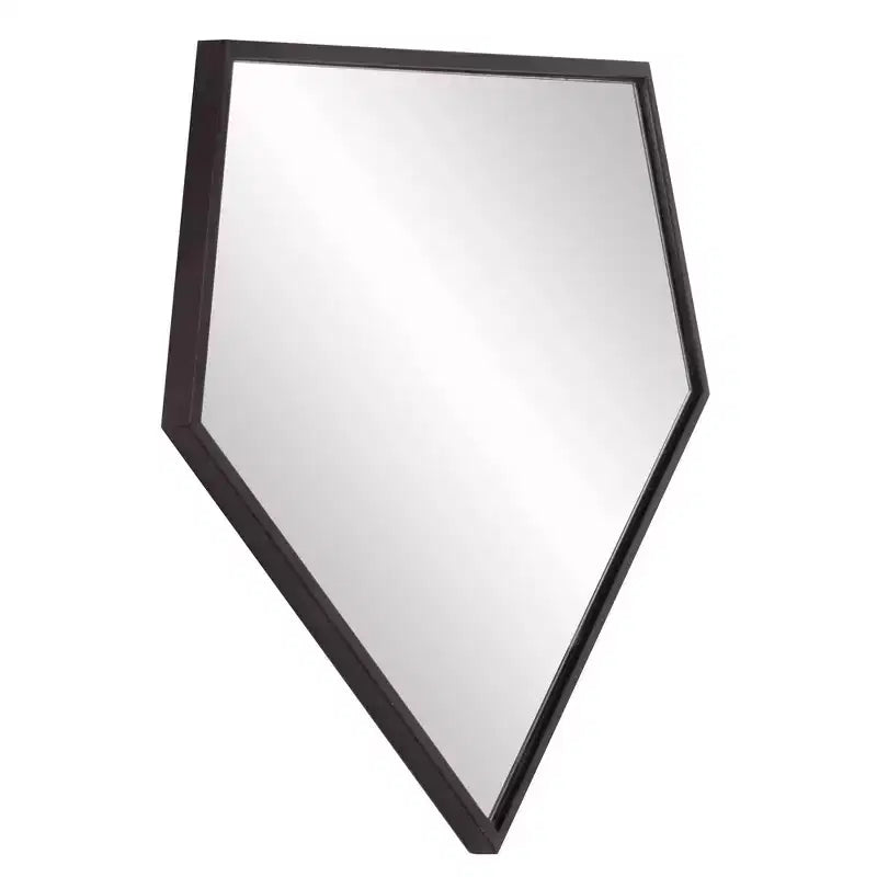 Miroir mural Howard Elliott 21,75"x17,75" Quintin à 5 côtés avec cadre en acier inoxydable noir