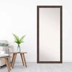 Amanti Art Miroir sur pied Caleb Brown encadré, sans biseau, 28"x64" : style ferme rustique, cadre en polystyrène