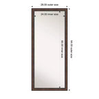 Amanti Art Miroir sur pied Caleb Brown encadré, sans biseau, 28"x64" : style ferme rustique, cadre en polystyrène