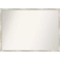 40" x 29" Non-Beveled Crackled Metallic Narrow Wall Mirror - Amanti Art: Polystyrene Frame, Includes Mount Hardware