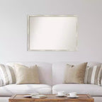 Miroir mural étroit en métal craquelé non biseauté 40" x 29" - Amanti Art : Cadre en polystyrène, quincaillerie de montage incluse