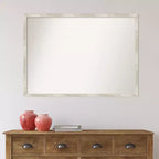 Miroir mural étroit en métal craquelé non biseauté 40" x 29" - Amanti Art : Cadre en polystyrène, quincaillerie de montage incluse