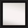 32"x32" Non-Beveled Parlor Bathroom Wall Mirror Black - Amanti Art: Modern Square, Wall Mount, Polystyrene Frame
