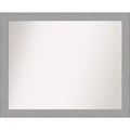 32" x 26" Non-Beveled Brushed Nickel Wall Mirror - Amanti Art: Modern Rectangular Decorative Mirror