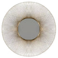 Metal Starburst Round Wall Mirror Gold - Olivia & May: Roulette Design, Modern Decor, No Assembly Required