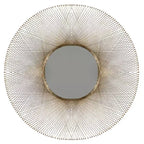 Metal Starburst Round Wall Mirror Gold - Olivia & May: Roulette Design, Modern Decor, No Assembly Required