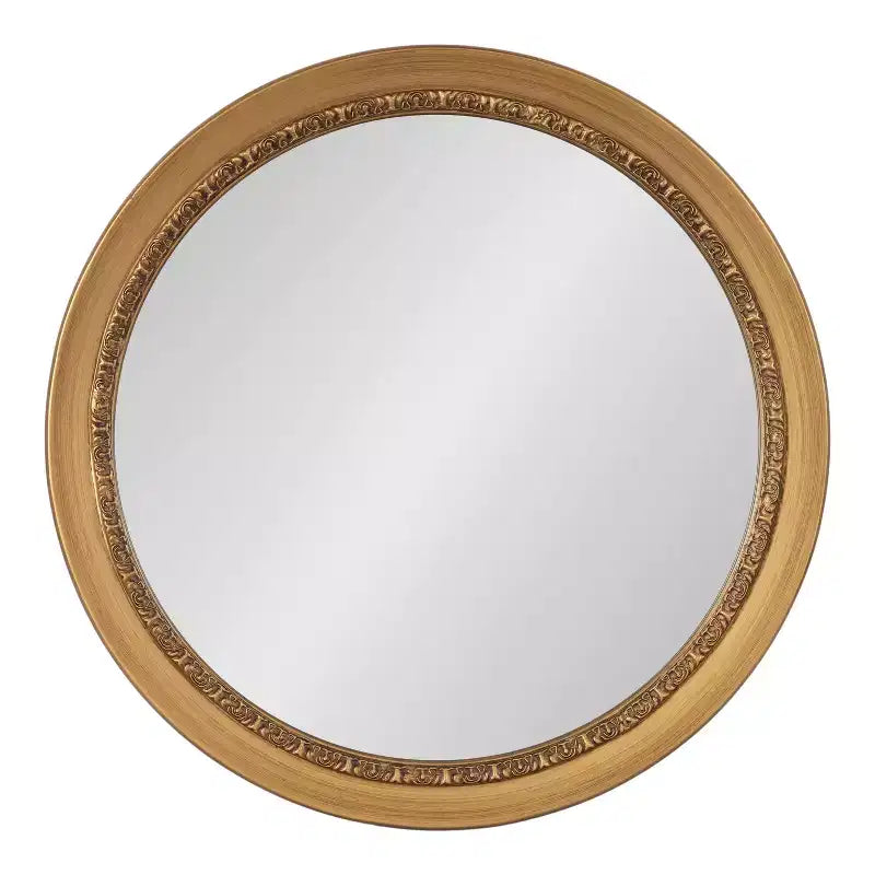 Kate & Laurel All Things Decor 26"x26" Wildomar Round Wall Mirror Gold