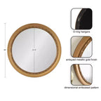 Kate & Laurel All Things Decor Miroir Mural Rond Wildomar Doré 26"x26"