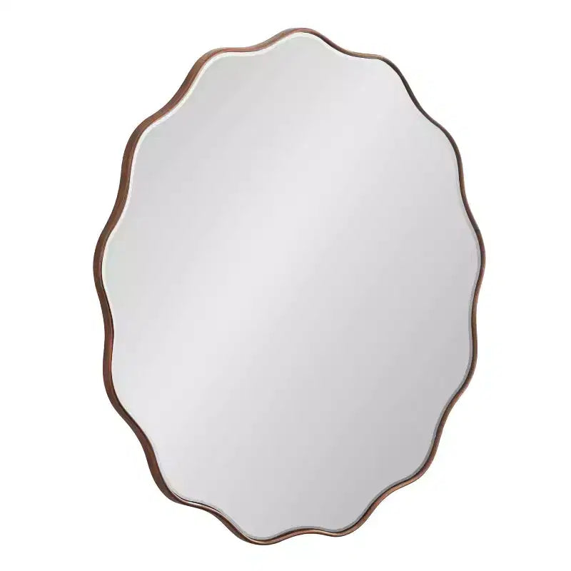 Kate & Laurel All Things Decor 32"X32" Viona Round Scalloped Mirror Bronze
