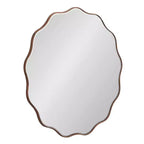 Kate & Laurel All Things Decor 32"X32" Viona Round Scalloped Mirror Bronze