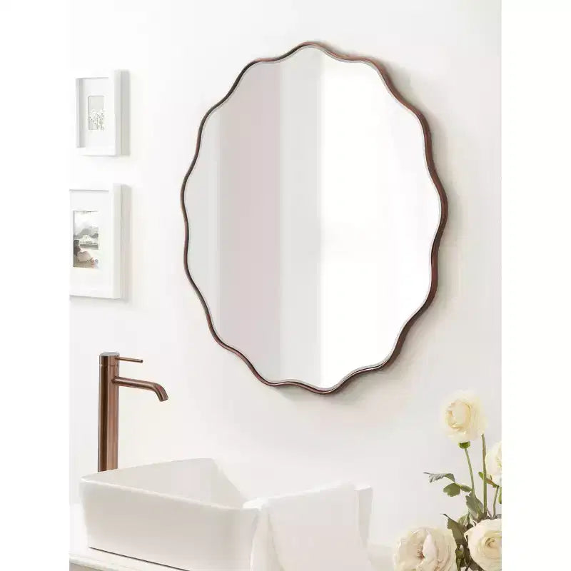Kate & Laurel All Things Decor Miroir rond festonné Viona 32"x32" Bronze