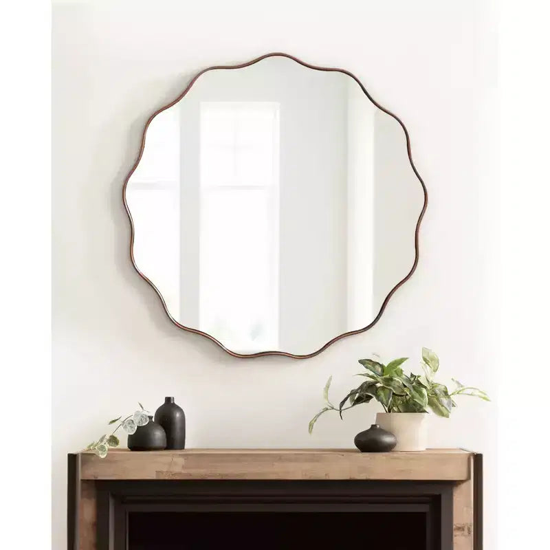 Kate & Laurel All Things Decor Miroir rond festonné Viona 32"x32" Bronze