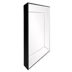 Miroir mural décoratif carré Howard Elliott Modern Vogue, argent : 22"x22", cadre en verre et bois, aucun assemblage requis