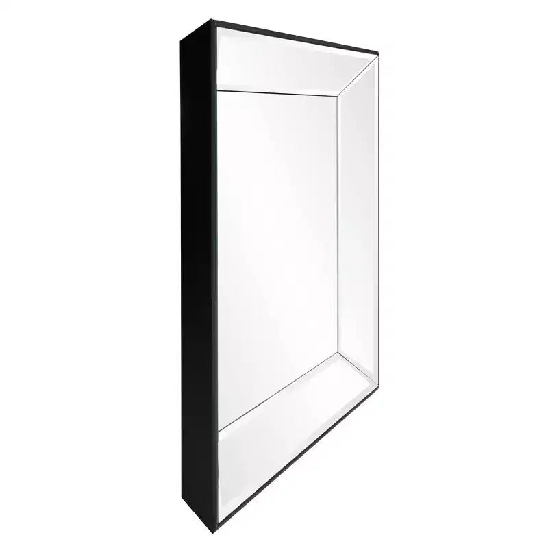 Miroir mural décoratif carré Howard Elliott Modern Vogue, argent : 22"x22", cadre en verre et bois, aucun assemblage requis
