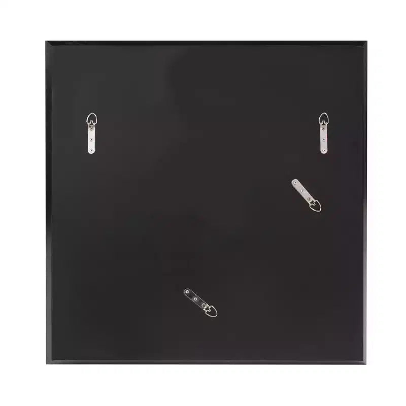 Miroir mural décoratif carré Howard Elliott Modern Vogue, argent : 22"x22", cadre en verre et bois, aucun assemblage requis