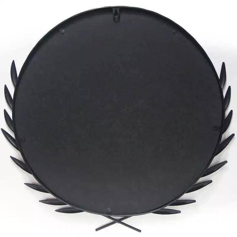 Miroir mural Emperor 22"x21" noir - Infinity Instruments : Cadre en fer grec, aucun assemblage requis