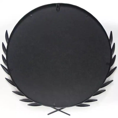 Miroir mural Emperor 22"x21" noir - Infinity Instruments : Cadre en fer grec, aucun assemblage requis
