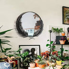 Miroir mural Emperor 22"x21" noir - Infinity Instruments : Cadre en fer grec, aucun assemblage requis