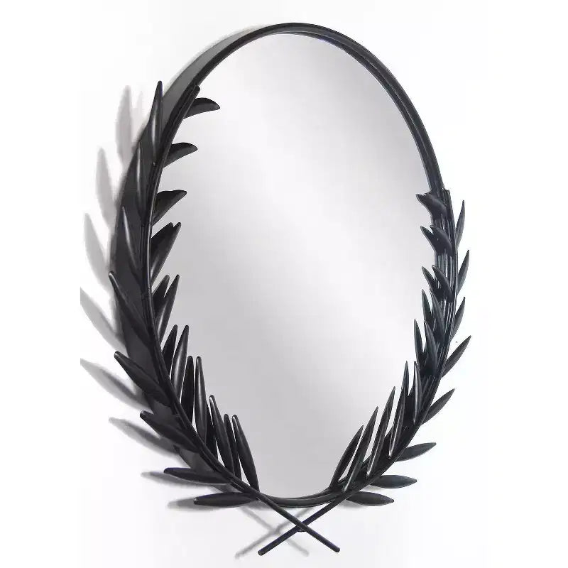 Miroir mural Emperor 22"x21" noir - Infinity Instruments : Cadre en fer grec, aucun assemblage requis