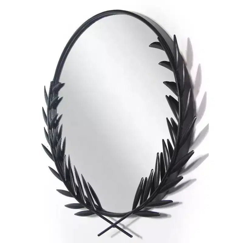 Miroir mural Emperor 22"x21" noir - Infinity Instruments : Cadre en fer grec, aucun assemblage requis