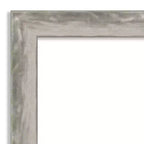 Miroir mural de salle de bain étroit Waveline Silver non biseauté de 23" x 29" - Amanti Art : Rectangle moderne, cadre en polystyrène, fixation murale
