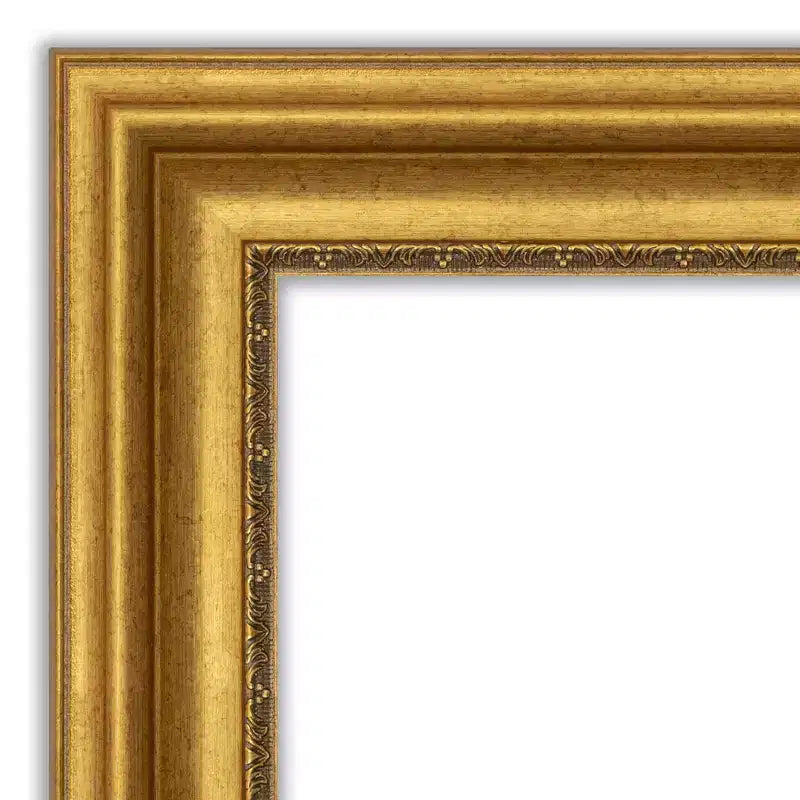 Miroir mural doré de salon non biseauté 42"x30" - Amanti Art : Rectangle moderne, cadre en polystyrène