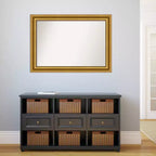 Miroir mural doré de salon non biseauté 42"x30" - Amanti Art : Rectangle moderne, cadre en polystyrène