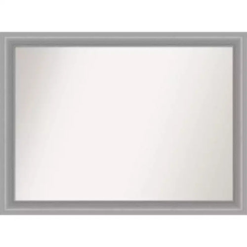 43" x 32" Non-Beveled Peak Polished Nickel Narrow Bathroom Wall Mirror - Amanti Art: Rectangle, Modern Style, Wall Mounted