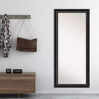Miroir de sol Grand Black 76 x 168 cm (30" x 66") de Amanti Art – Sans biseau