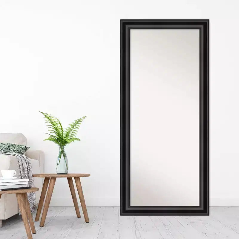 Miroir de sol Grand Black 76 x 168 cm (30" x 66") de Amanti Art – Sans biseau