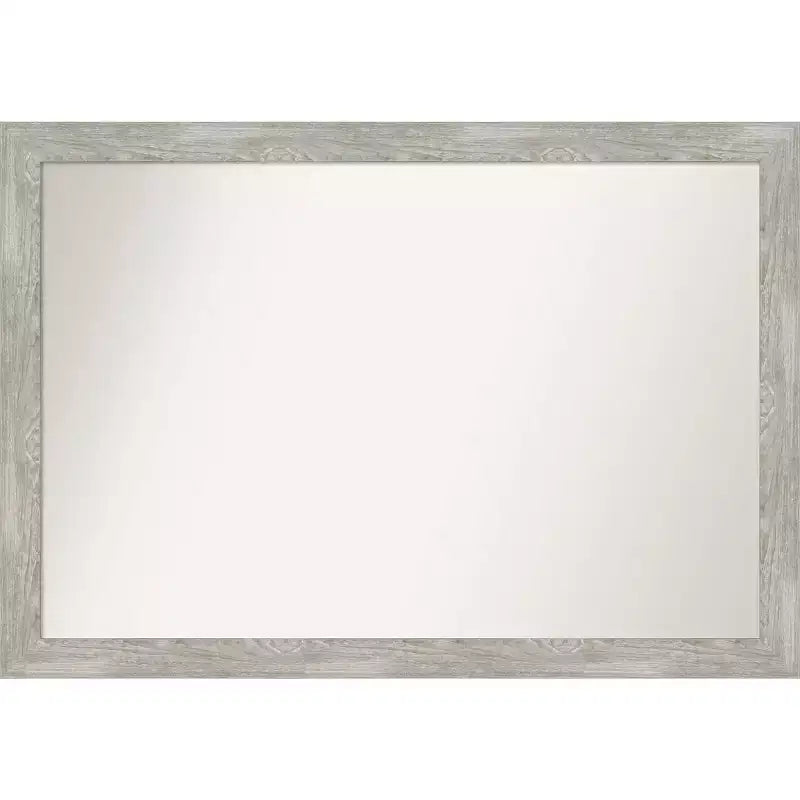 40"x28" Non-Beveled Dove Narrow Bathroom Wall Mirror Gray Wash - Amanti Art: Polystyrene Frame, Wall Mount