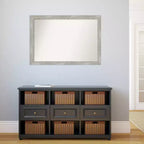 Miroir Mural de Salle de Bain Étroit Colombe non Biseauté 40x28" Gris Lavé - Amanti Art: Cadre en polystyrène, Fixation murale