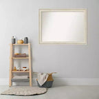 Miroir mural de salle de bain 43" x 32" Regal Birch crème sans biseau - Amanti Art : Rectangulaire, cadre en polystyrène, fixation murale