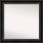 32" x 32" Non-Beveled Grand Bathroom Wall Mirror Black - Amanti Art