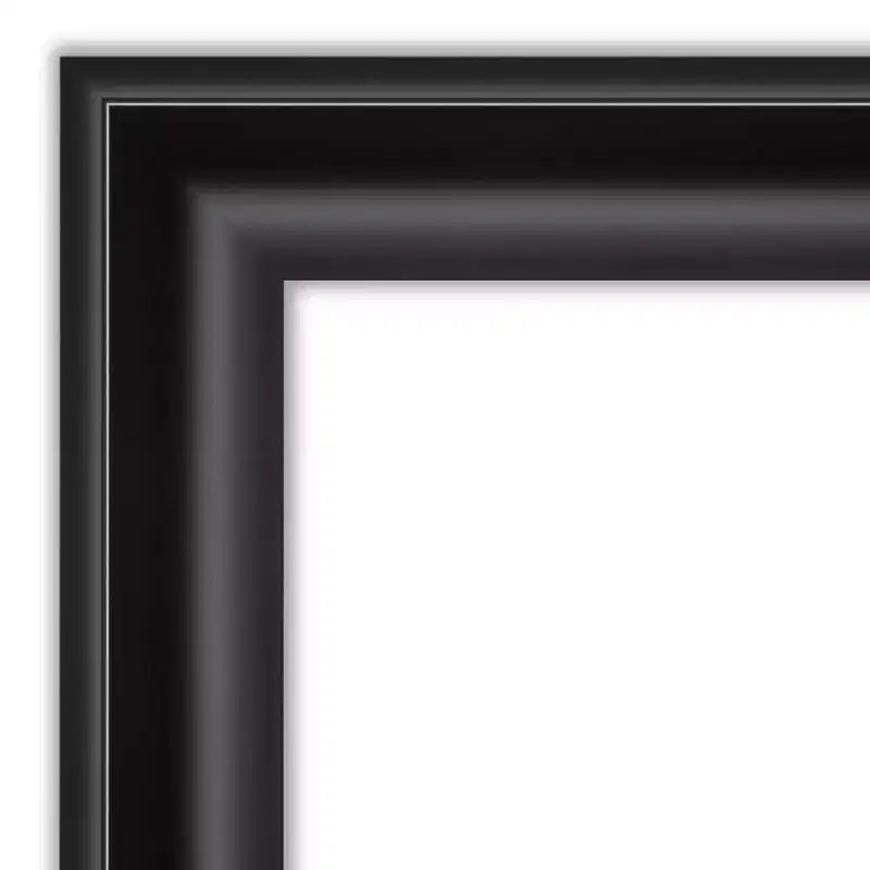 Miroir mural de salle de bain noir sans biseau 32" x 32" - Amanti Art