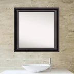 Miroir mural de salle de bain noir sans biseau 32" x 32" - Amanti Art