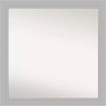 30" x 30" Non-Beveled Brushed Sterling Silver Wood Wall Mirror - Amanti Art: Modern Square, No Assembly Required